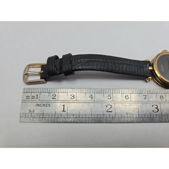 Vintage Gucci Womens Stack Gold Plated Black Dial Quartz Swiss Watch New Battery main image 8